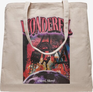 Shopper 'Wonderful' di Mister Tee in bianco: frontale