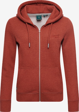 Superdry Zip-Up Hoodie in Red: front