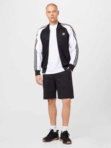 ADIDAS ORIGINALS Zip-Up Hoodie 'Adicolor Classics SST' in Black