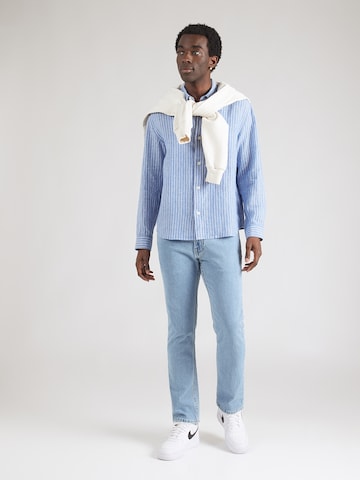 mėlyna Abercrombie & Fitch Standartinis modelis Marškiniai