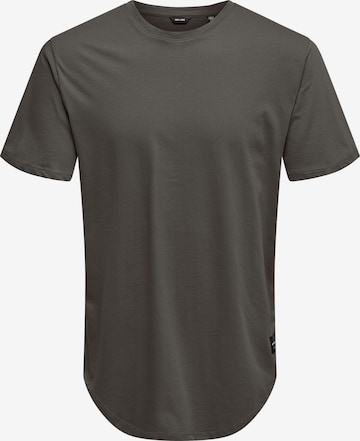 T-Shirt 'Matt' Only & Sons en marron : devant