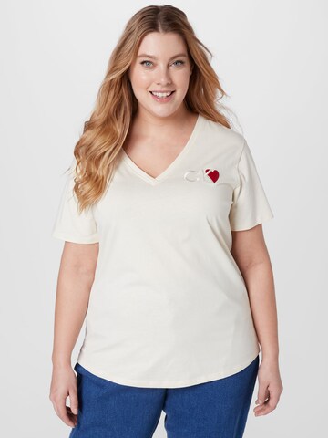 Calvin Klein Curve - Camisa 'VALENTINES' em branco: frente