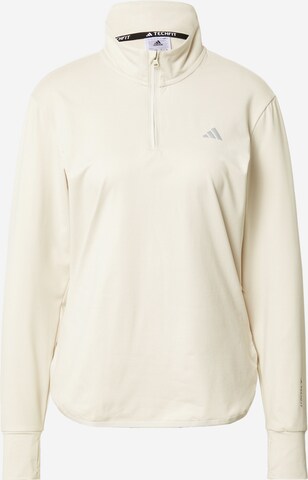 ADIDAS PERFORMANCE Sportsweatshirt 'Techfit Aeroready Warm ' in Beige: predná strana