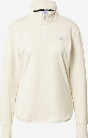 ADIDAS PERFORMANCE Sport sweatshirt 'Techfit Aeroready Warm ' i beige: framsida