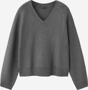 MANGO Sweter 'VIZON' w kolorze szary: przód