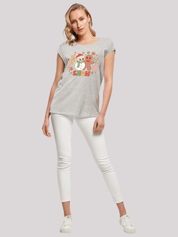 T-shirt 'Let It Snow Groovy Christmas Gingerbread' F4NT4STIC en gris