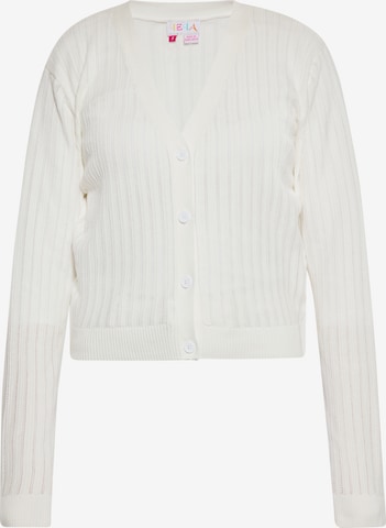 IZIA Knit Cardigan in White: front