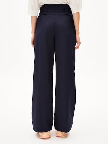 ARMEDANGELS Wide leg Pleat-Front Pants 'MORENA' in Blue