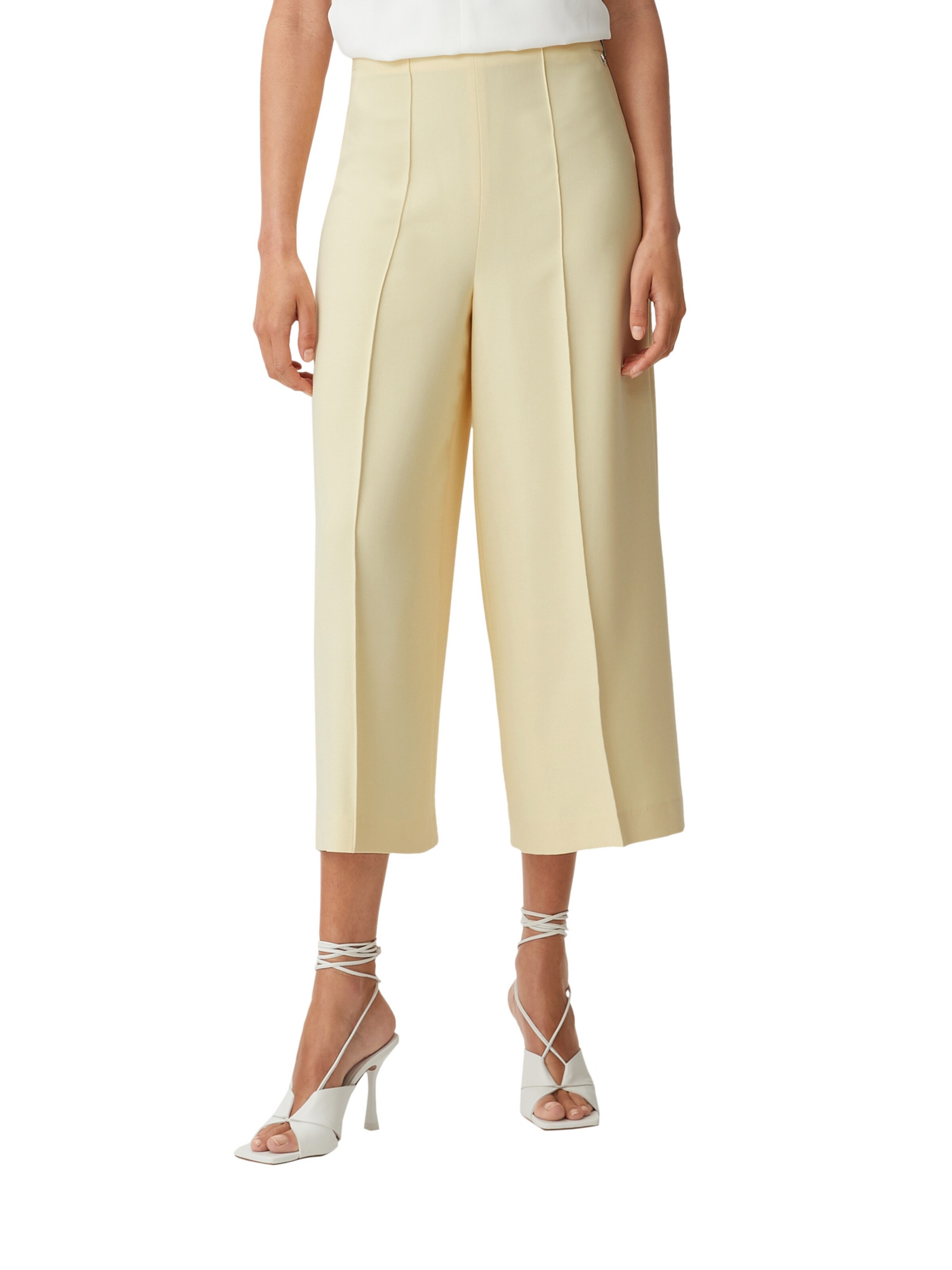 comma casual identity Loosefit Bügelfaltenhose in Gelb: Vorderseite