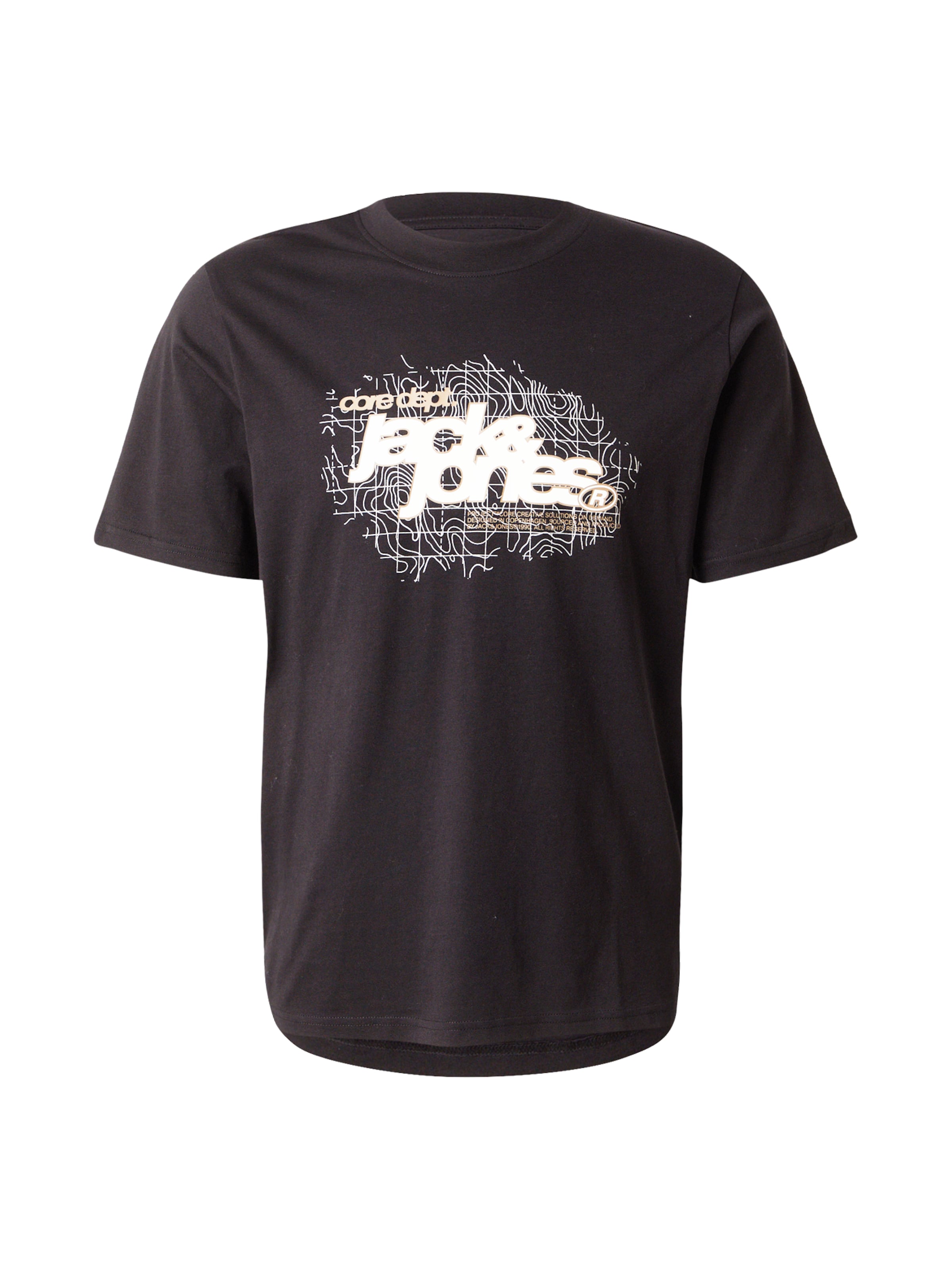 T-Shirt 'JCOGRID' JACK & JONES en noir : devant