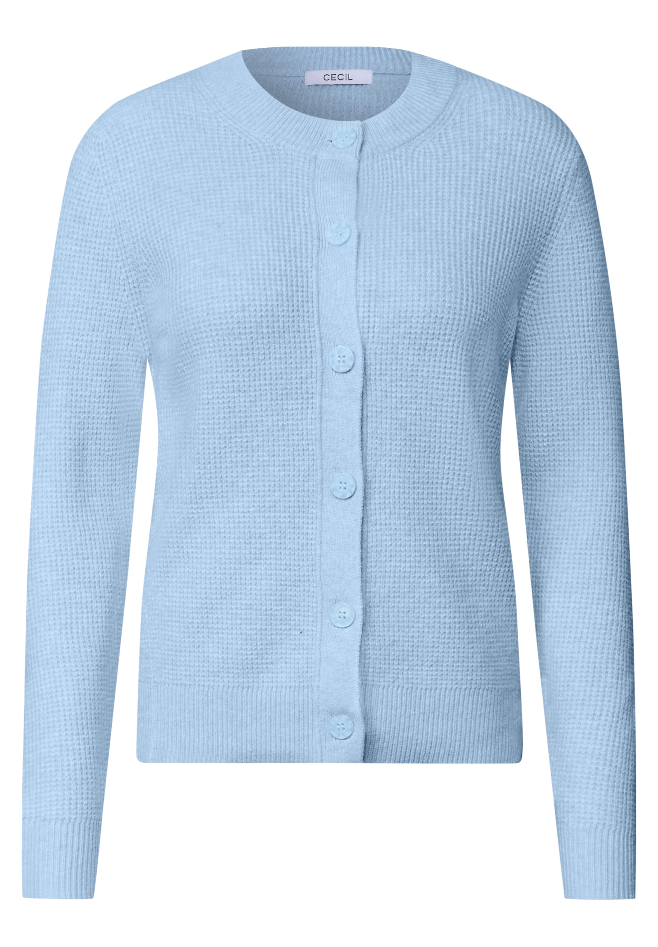 CECIL Cardigan mit Rundhals und Knopfleiste in Blau: Vorderseite