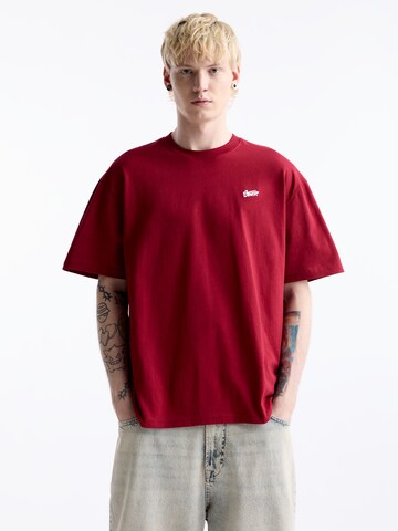 T-Shirt Pull&Bear en rouge : devant