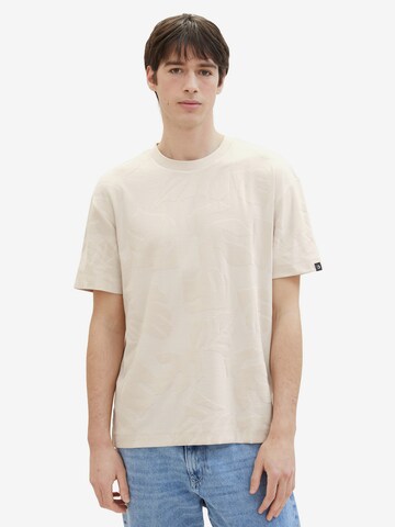 T-Shirt TOM TAILOR DENIM en beige : devant