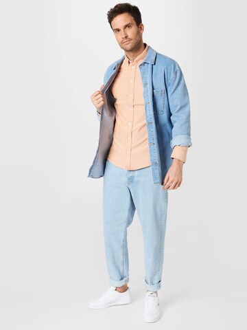 BLEND Regular fit Button Up Shirt 'NAIL' in Orange