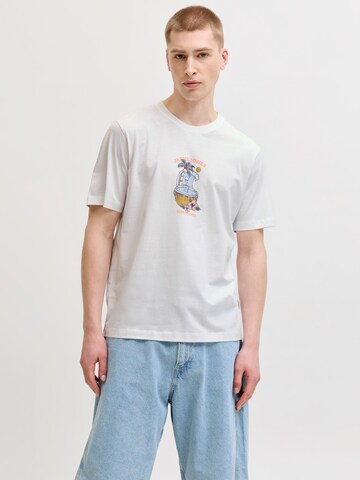 T-Shirt 'JORCASSIS SKULL' JACK & JONES en blanc : devant