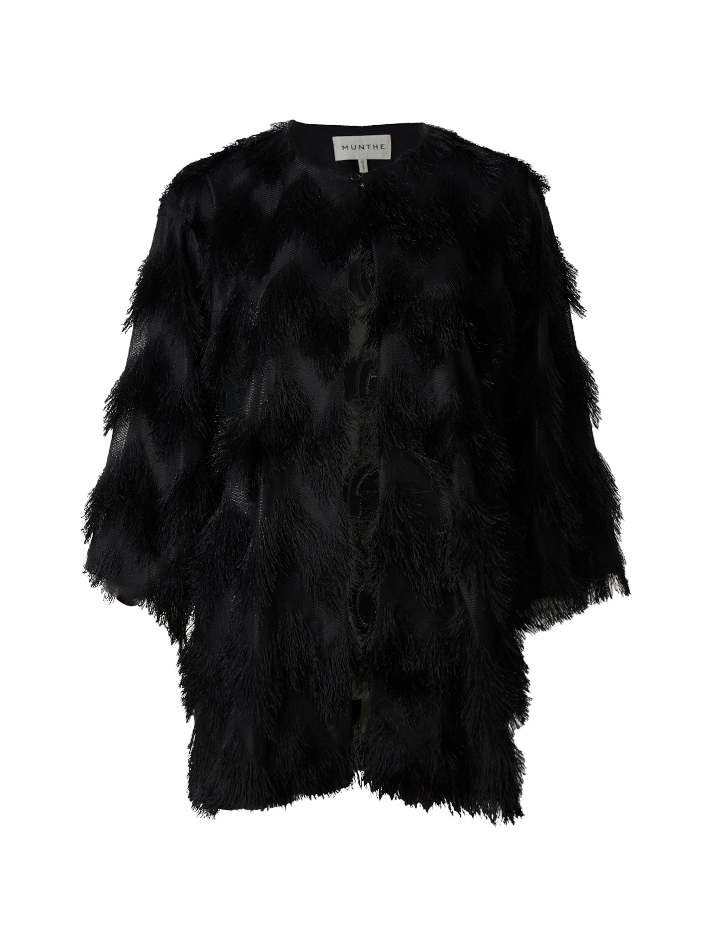 Munthe Преходно яке 'ROSEVILLA' в черно: отпред