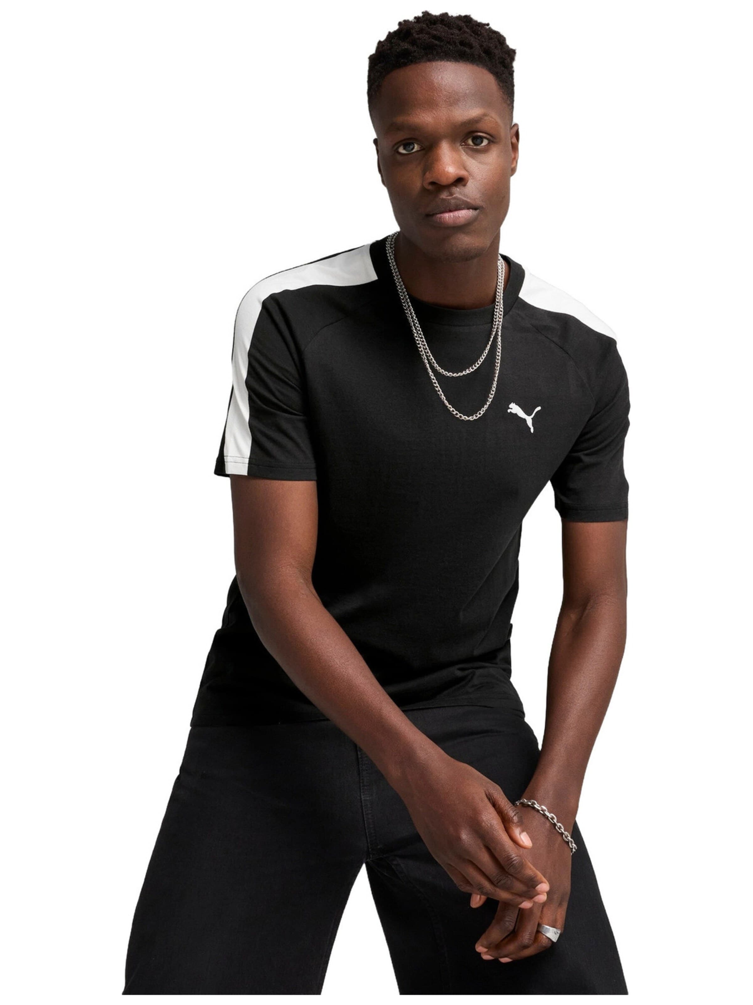 PUMA Shirt 'Puma T7 Tee' in M in de kleur Zwart, Productweergave