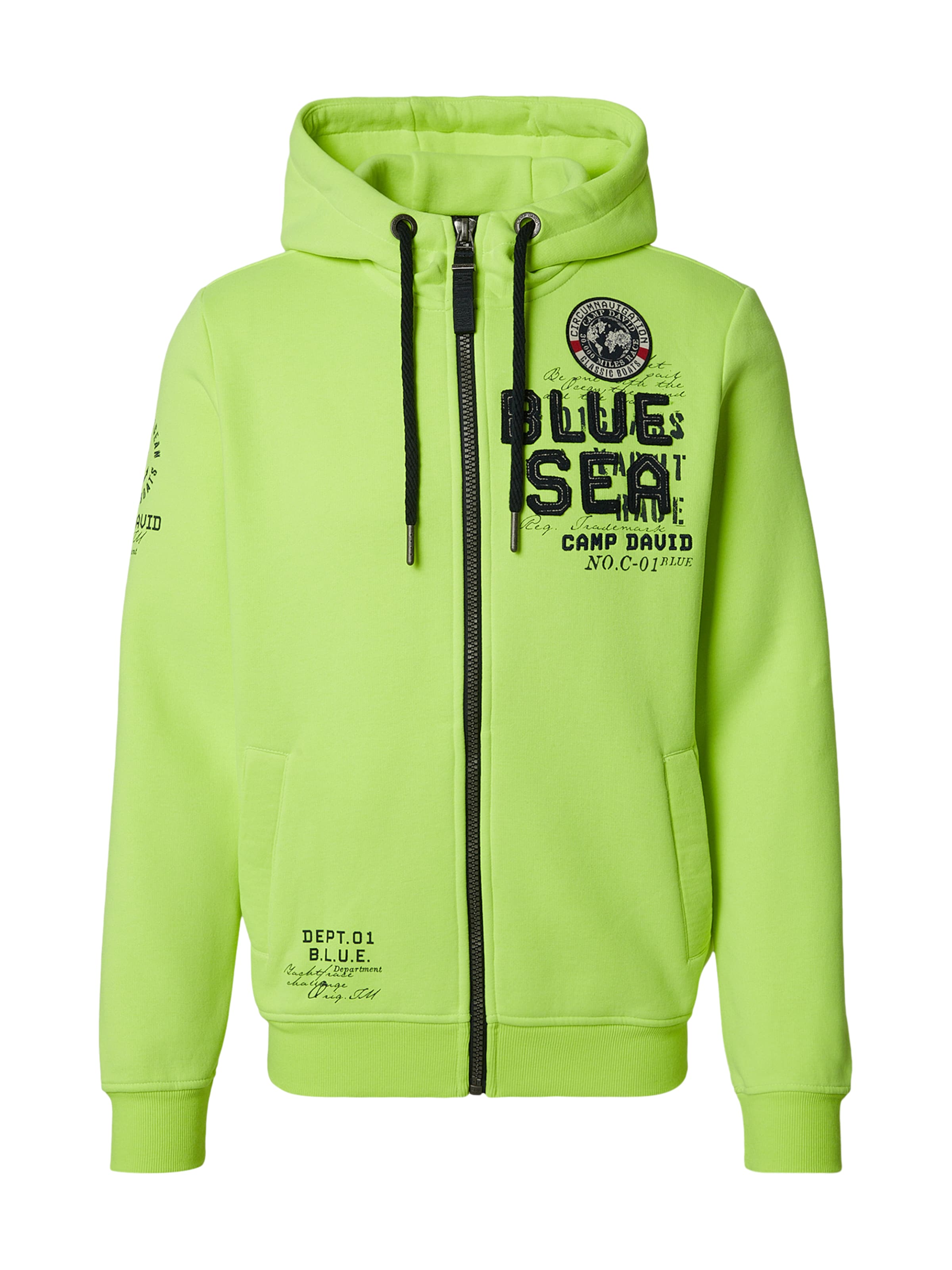 CAMP DAVID - Sudadera con cremallera en verde: frente