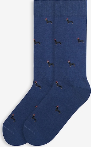 Von Jungfeld Socks 'mit Weihnachtsmotiven' in Blue: front