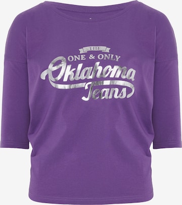Oklahoma Jeans Shirt ' mit Ärmeln in 3/4-Länge ' in Purple: front