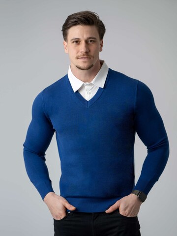 PANTONECLO Sweater 'Pantoneclo Men’s Mock Sweater' in Blue