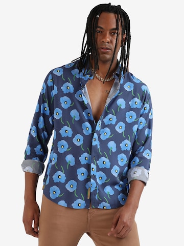 Campus Sutra Regular fit Button Up Shirt 'Devin' in Blue: front