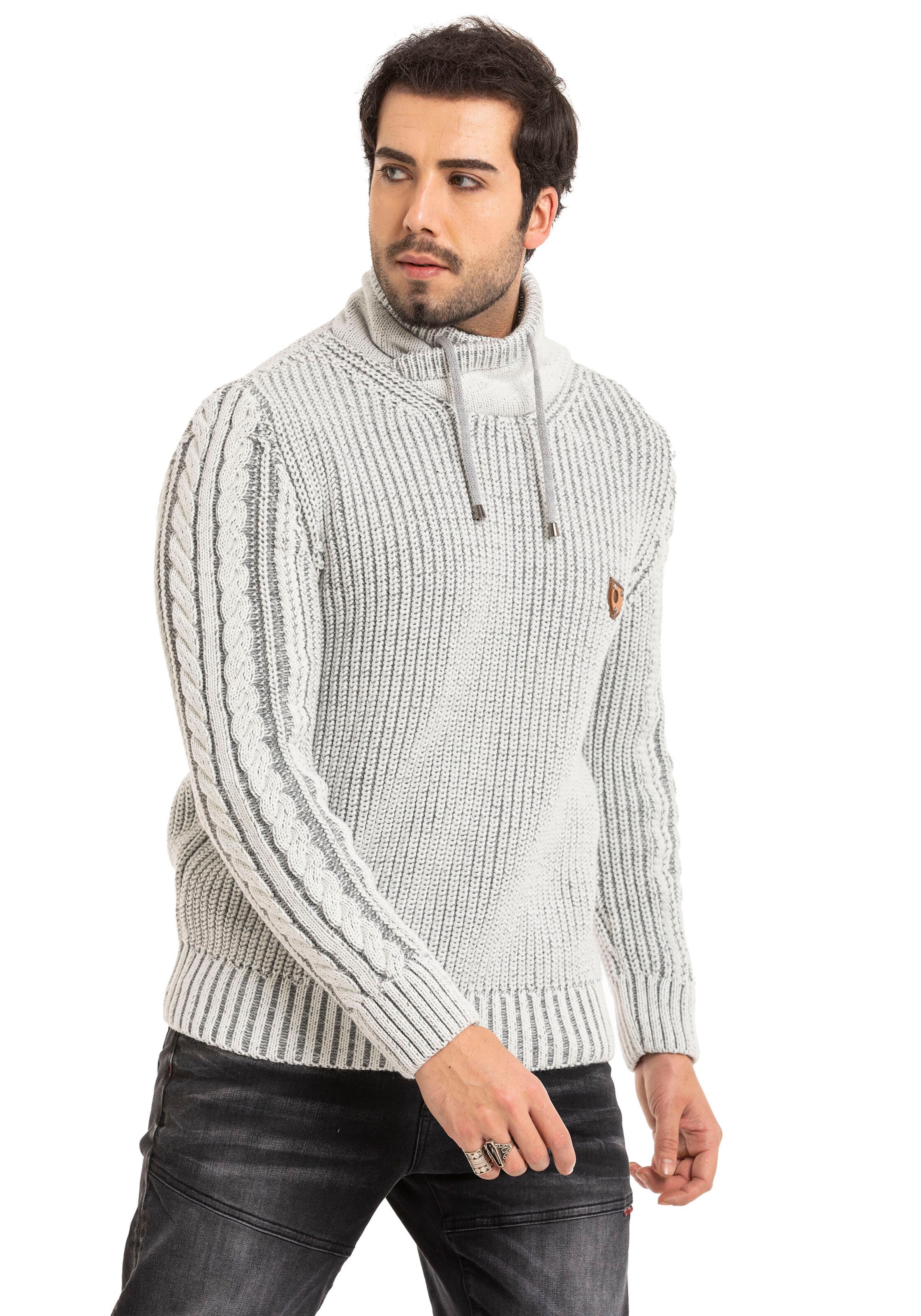 CIPO & BAXX Sweater in Grey: front