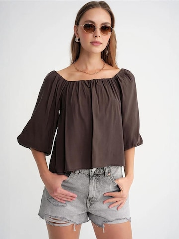 MixRay Bluse in Braun: Vorderseite