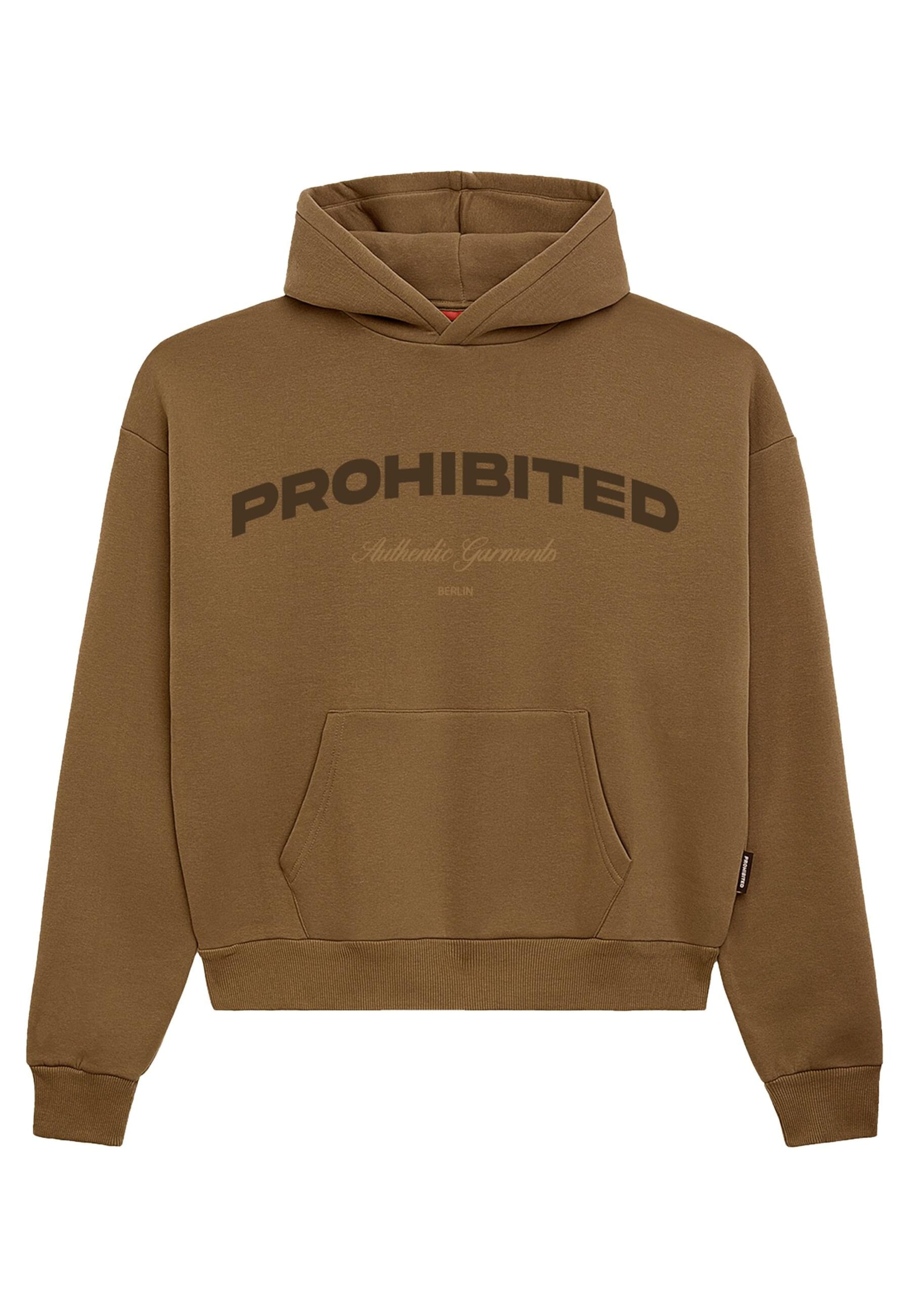 Sweat-shirt Prohibited en marron : devant