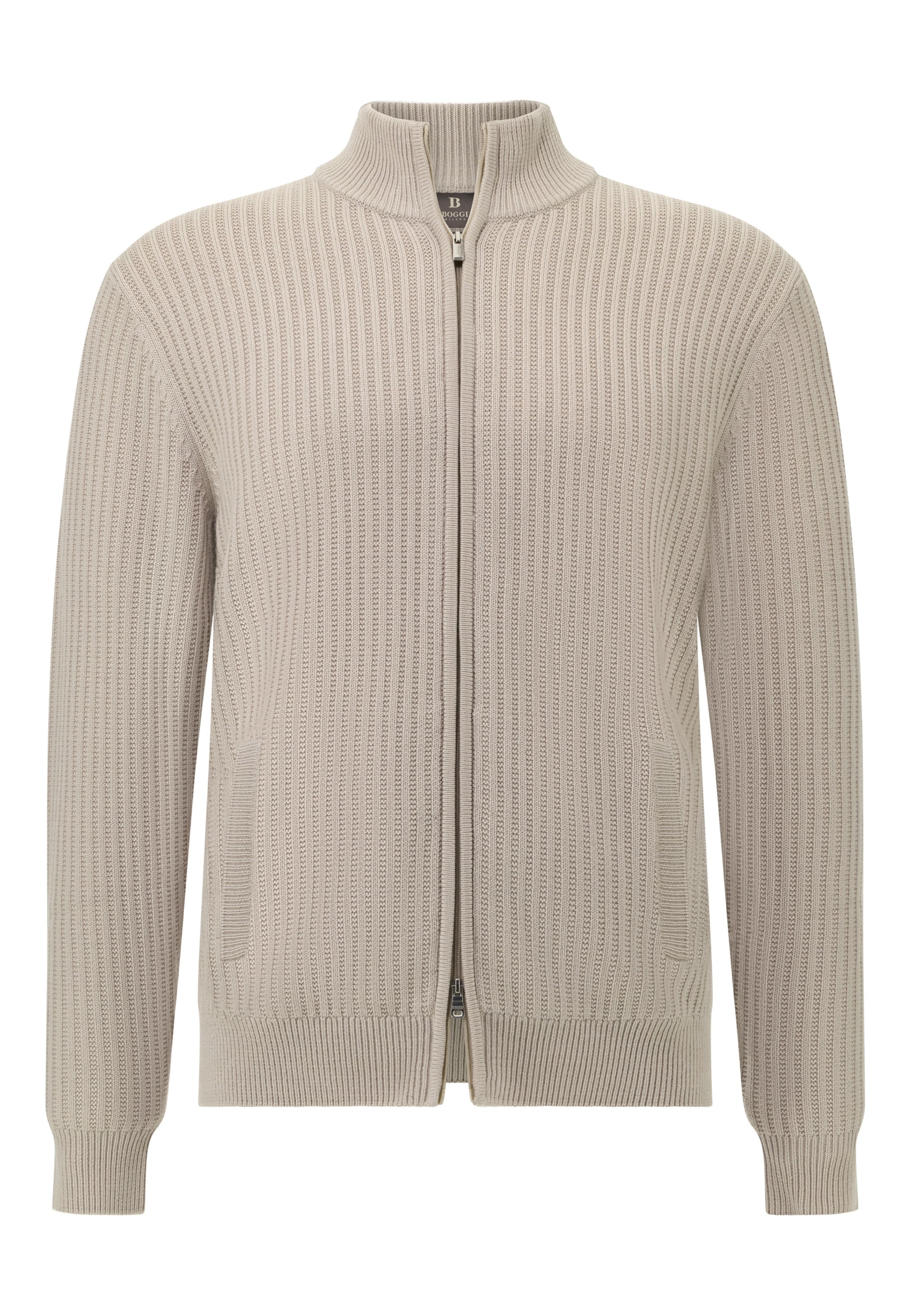 Vestes en maille Boggi Milano en gris : devant