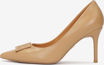 Kazar - Zapatos con plataforma en beige: frente