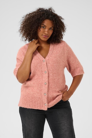 Cardigan 'Cabis' KAFFE CURVE en rose : devant