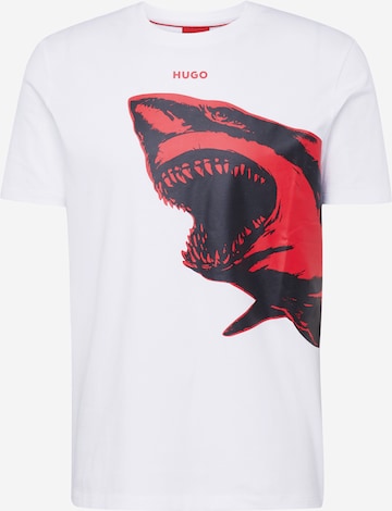 HUGO Red - Camiseta en blanco: frente
