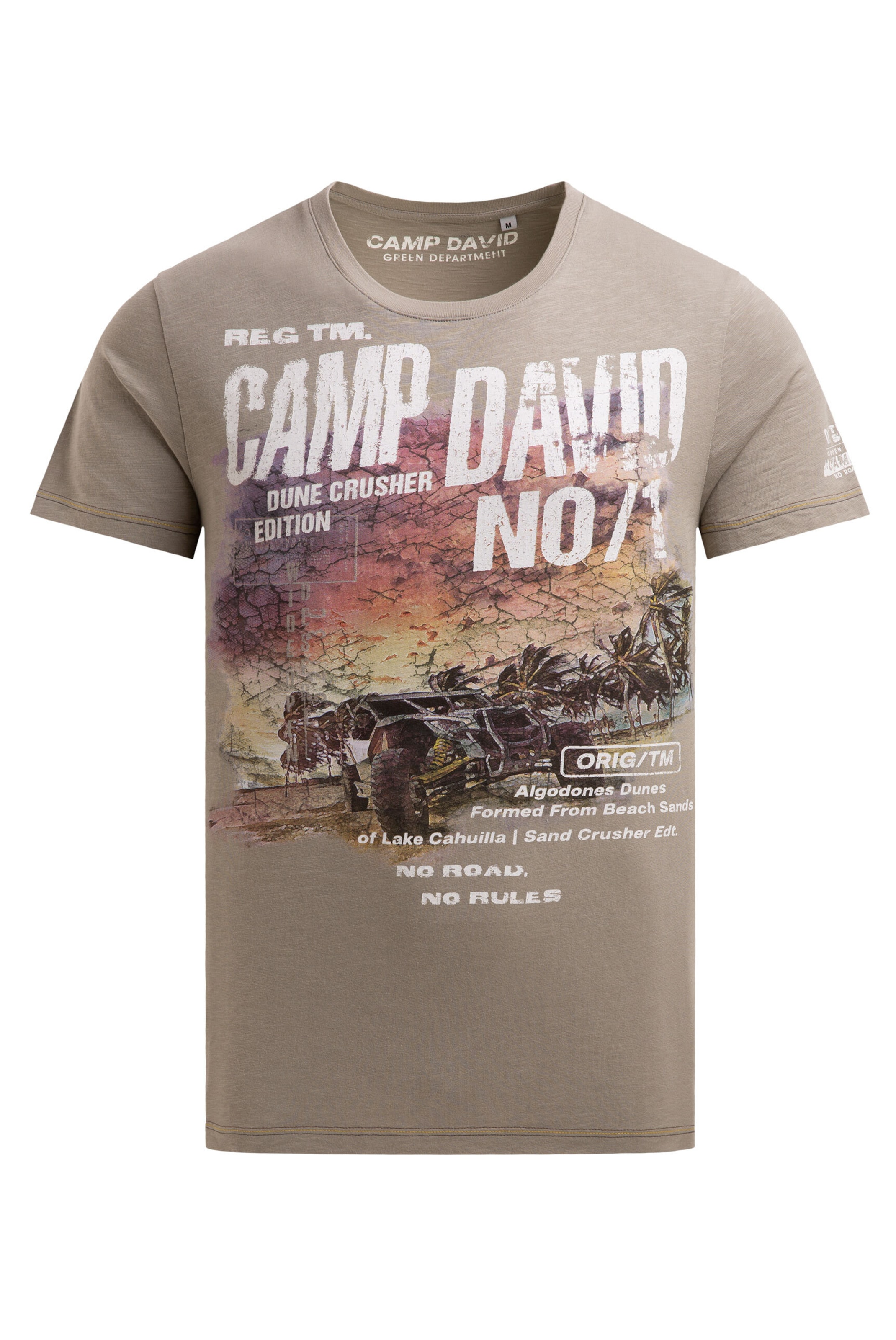 CAMP DAVID T-Shirt Rundhals mit Photoprint in Braun: Vorderseite