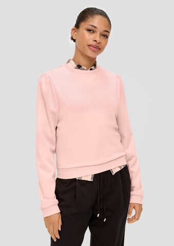 QS Sweatshirt in Roze: voorkant