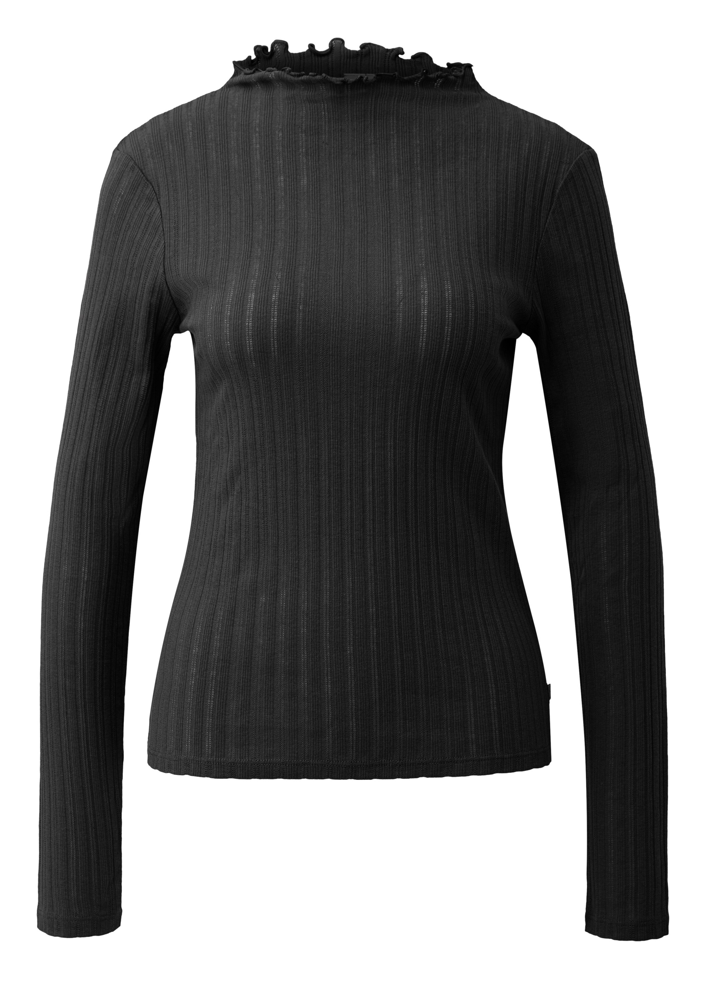 QS Shirt in Zwart: voorkant