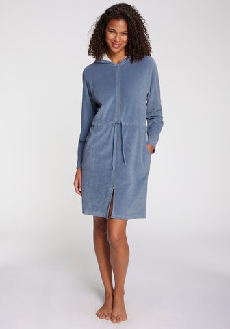 VIVANCE Short Bathrobe in Blue: front