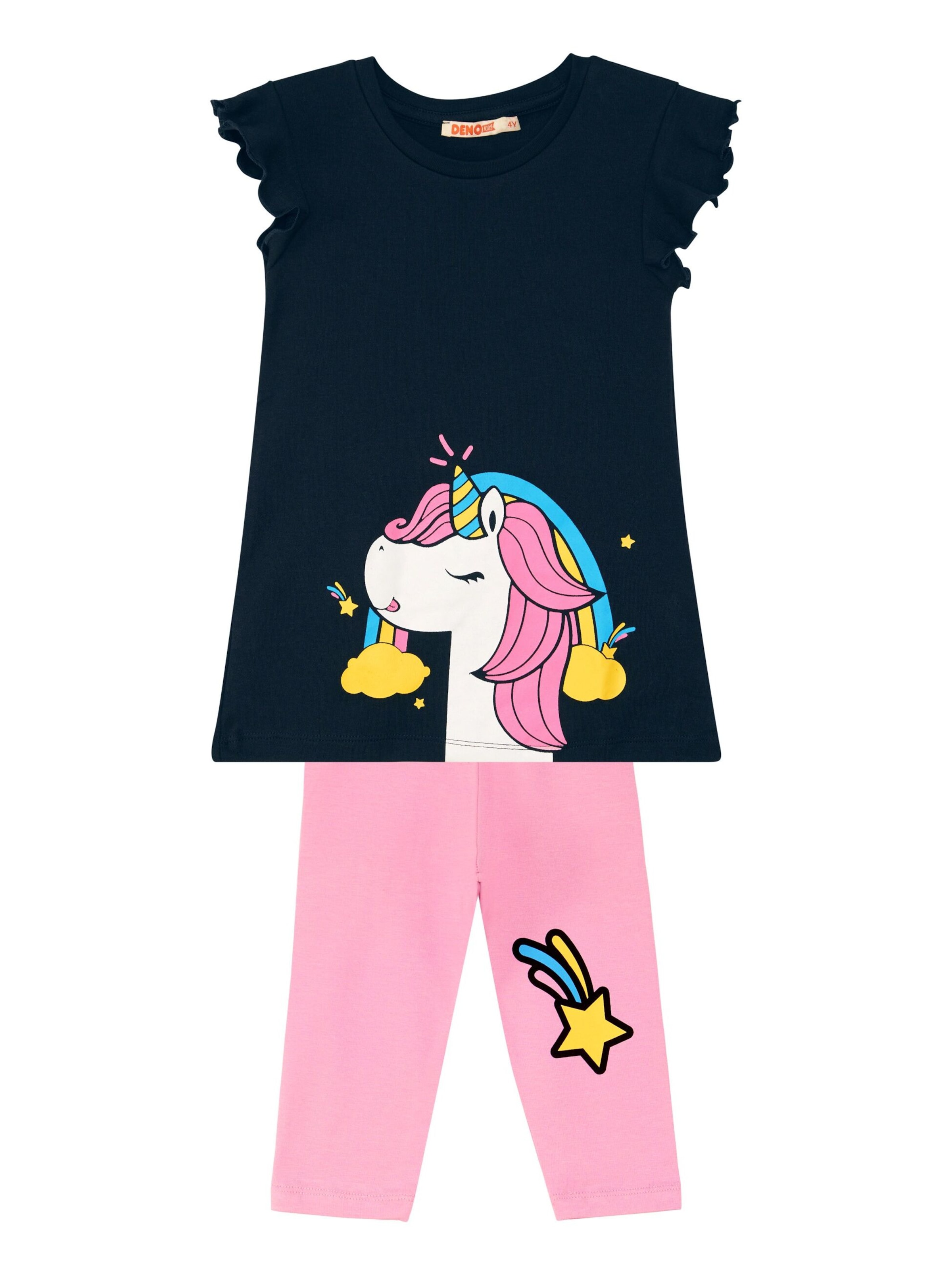 Denokids Trainingspak 'Star Unicorn' in Blauw: voorkant
