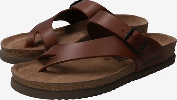 MEPHISTO T-Bar Sandals 'Niels' in Brown