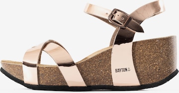 Bayton Sandalen met riem 'Venus' in Goud: voorkant