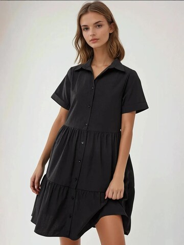 Hiccup Shirt Dress in Black