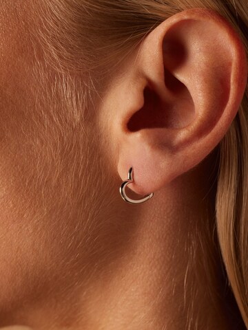 Lucardi Earrings 'Minimalistisch' in Silver: front