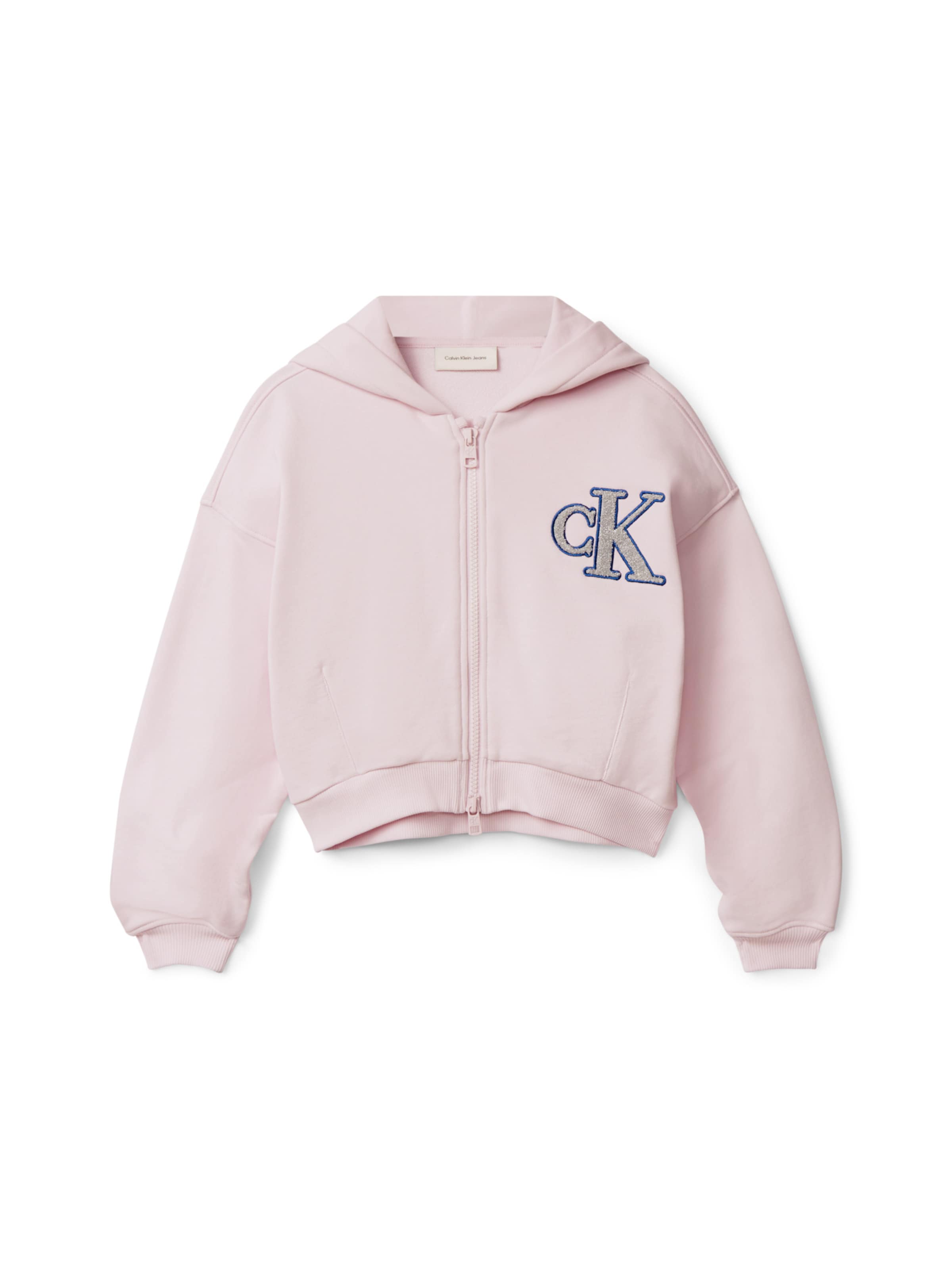 Veste de survêtement Calvin Klein Jeans en rose : devant