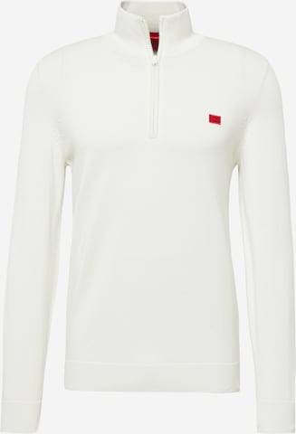 HUGO Sweater 'San Quintus' in White: front
