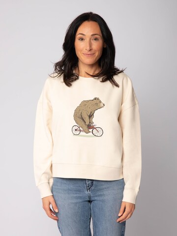 Felpa 'Fahrradbär ' di Watapparel in bianco: frontale