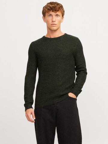 JACK & JONES Sweter 'JJELEWIS' w kolorze zielony: przód