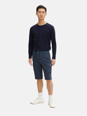 Regular Pantalon cargo TOM TAILOR en bleu : devant