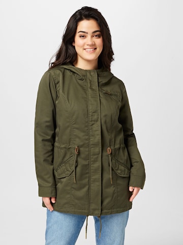 ONLY Carmakoma Between-Seasons Parka 'Lorca' in Green: front