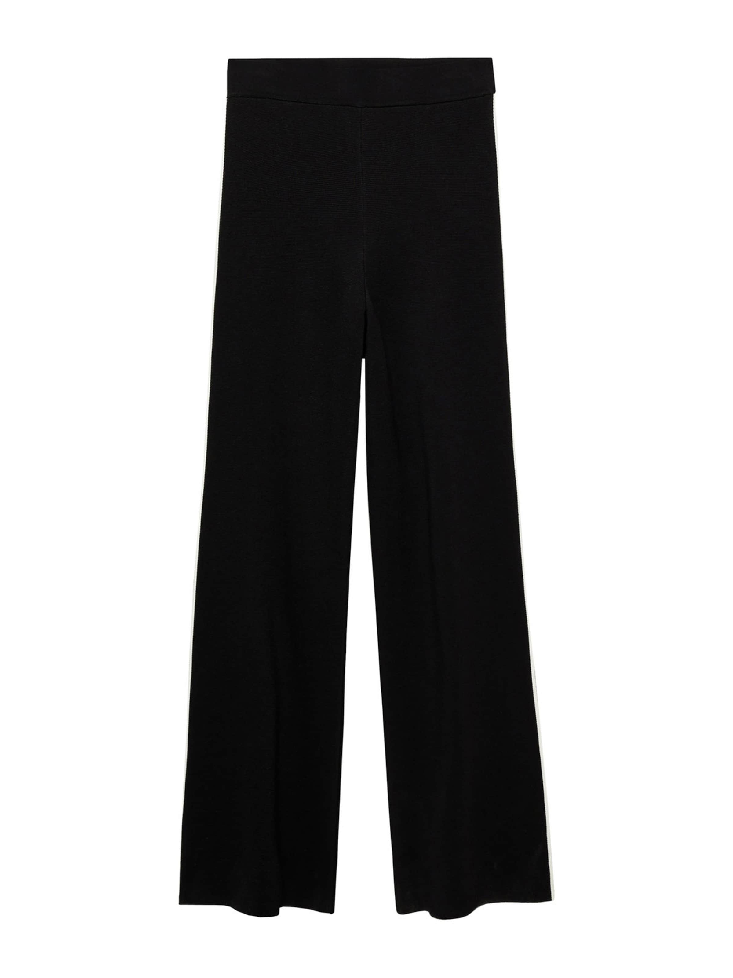 MANGO Szeroka nogawka Spodnie 'Comu' w kolorze czarny: przód