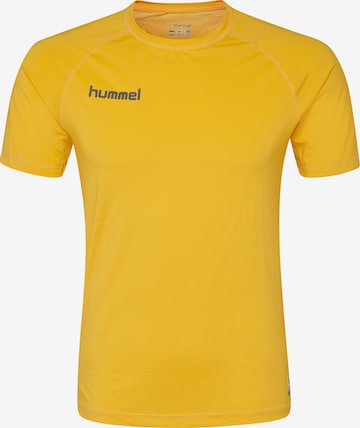 T-Shirt fonctionnel Hummel en jaune : devant